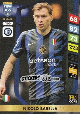 Figurina Nicolò Barella - FIFA 365: 2024-2025. Adrenalyn XL
 n. 166 - Panini