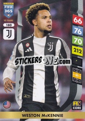 Cromo Weston McKennie - FIFA 365: 2024-2025. Adrenalyn XL
 n. 180 - Panini