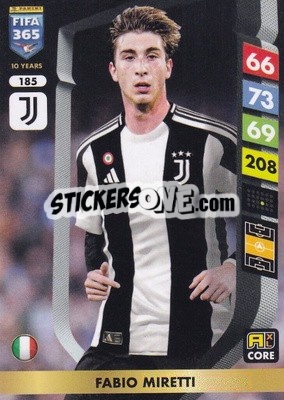 Figurina Fabio Miretti - FIFA 365: 2024-2025. Adrenalyn XL
 n. 185 - Panini