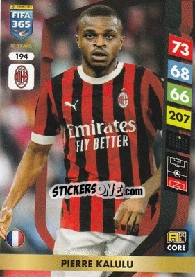 Sticker Pierre Kalulu - FIFA 365: 2024-2025. Adrenalyn XL
 n. 194 - Panini