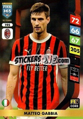 Sticker Matteo Gabbia - FIFA 365: 2024-2025. Adrenalyn XL
 n. 195 - Panini