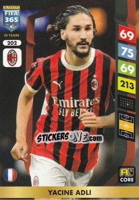 Sticker Yacine Adli - FIFA 365: 2024-2025. Adrenalyn XL
 n. 202 - Panini
