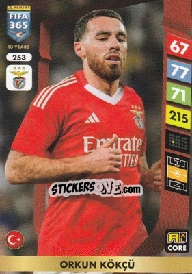Sticker Orkun Kökçü - FIFA 365: 2024-2025. Adrenalyn XL
 n. 253 - Panini