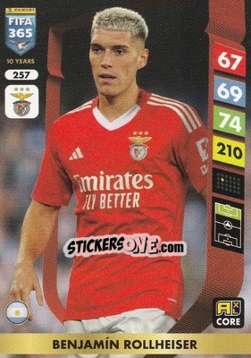 Sticker Benjamín Rollheiser - FIFA 365: 2024-2025. Adrenalyn XL
 n. 257 - Panini