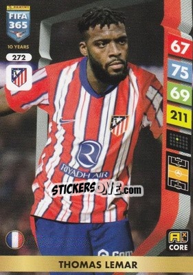 Sticker Thomas Lemar - FIFA 365: 2024-2025. Adrenalyn XL
 n. 272 - Panini