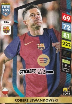 Sticker Robert Lewandowski - FIFA 365: 2024-2025. Adrenalyn XL
 n. 296 - Panini