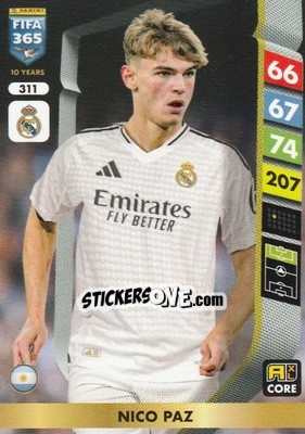 Cromo Nico Paz - FIFA 365: 2024-2025. Adrenalyn XL
 n. 311 - Panini