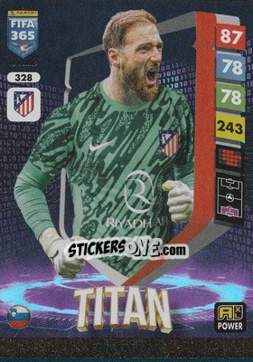 Sticker Jan Oblak - FIFA 365: 2024-2025. Adrenalyn XL
 n. 328 - Panini