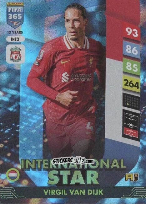 Figurina Virgil van Dijk - FIFA 365: 2024-2025. Adrenalyn XL
 n. INT2 - Panini