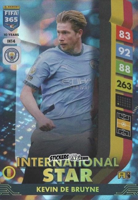 Cromo Kevin De Bruyne - FIFA 365: 2024-2025. Adrenalyn XL
 n. INT4 - Panini