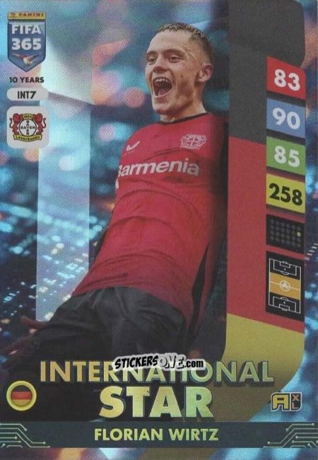 Cromo Florian Wirtz - FIFA 365: 2024-2025. Adrenalyn XL
 n. INT7 - Panini