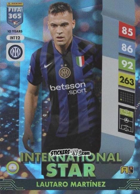 Figurina Lautaro Martínez - FIFA 365: 2024-2025. Adrenalyn XL
 n. INT12 - Panini