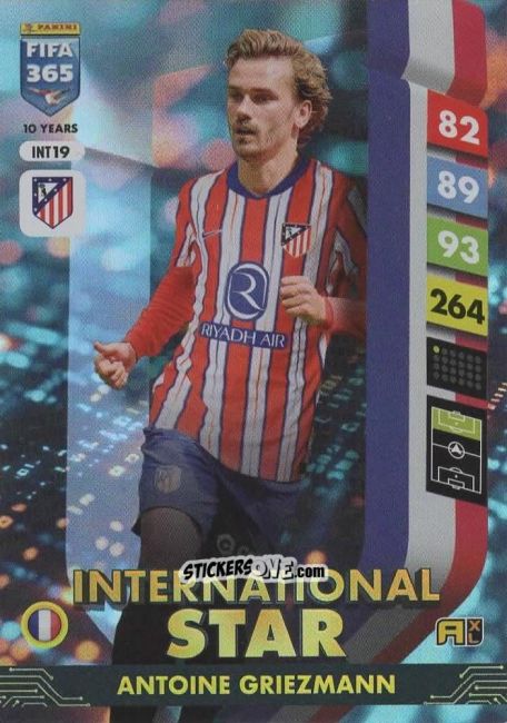 Sticker Antoine Griezmann - FIFA 365: 2024-2025. Adrenalyn XL
 n. INT19 - Panini