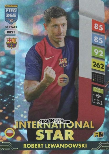 Sticker Robert Lewandowski - FIFA 365: 2024-2025. Adrenalyn XL
 n. INT21 - Panini
