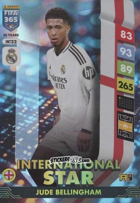 Cromo Jude Bellingham - FIFA 365: 2024-2025. Adrenalyn XL
 n. INT22 - Panini
