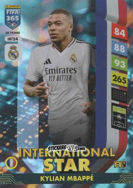 Sticker Kylian Mbappé - FIFA 365: 2024-2025. Adrenalyn XL
 n. INT24 - Panini
