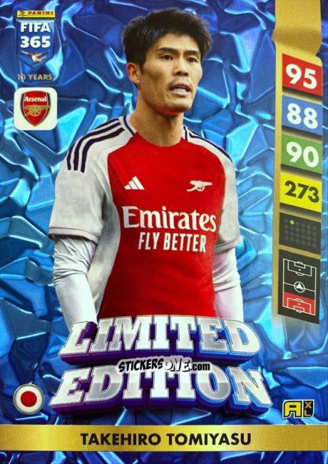 Figurina Takehiro Tomiyasu - FIFA 365: 2024-2025. Adrenalyn XL
 n. LE9 - Panini