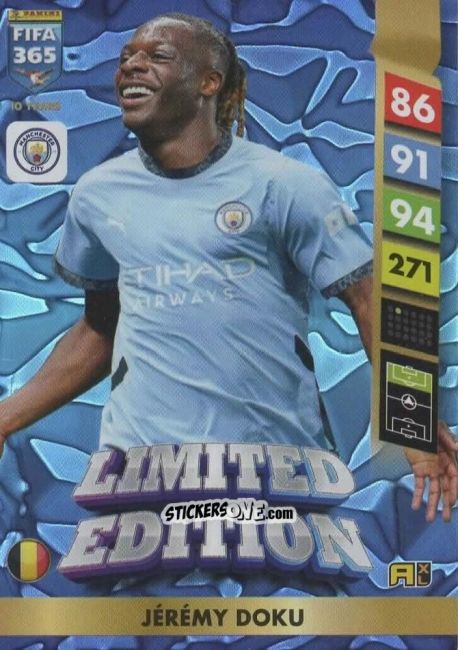 Cromo Jérémy Doku - FIFA 365: 2024-2025. Adrenalyn XL
 n. LE20 - Panini