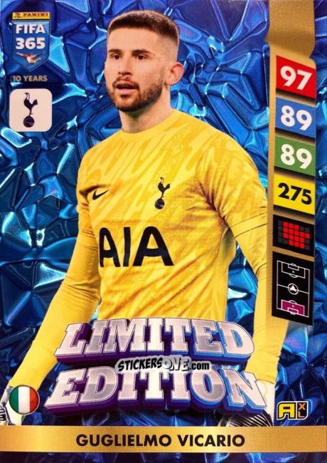Figurina Guglielmo Vicario - FIFA 365: 2024-2025. Adrenalyn XL
 n. LE29 - Panini
