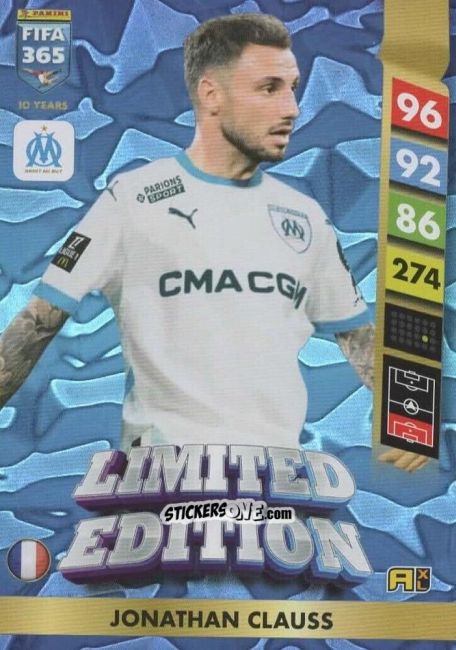 Figurina Jonathan Clauss - FIFA 365: 2024-2025. Adrenalyn XL
 n. LE36 - Panini