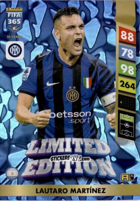 Figurina Lautaro Martínez - FIFA 365: 2024-2025. Adrenalyn XL
 n. LE66 - Panini