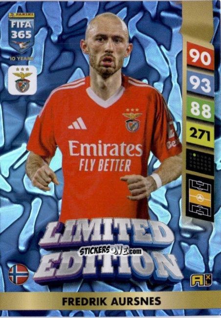 Cromo Fredrik Aursnes - FIFA 365: 2024-2025. Adrenalyn XL
 n. LE100 - Panini