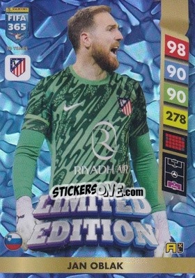 Sticker Jan Oblak - FIFA 365: 2024-2025. Adrenalyn XL
 n. LE105 - Panini