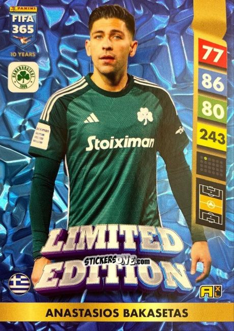 Figurina Anastasios Bakasetas - FIFA 365: 2024-2025. Adrenalyn XL
 n. LE161 - Panini
