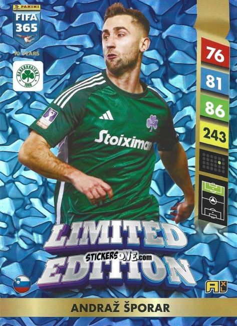 Figurina Andraž Šporar - FIFA 365: 2024-2025. Adrenalyn XL
 n. LE162 - Panini