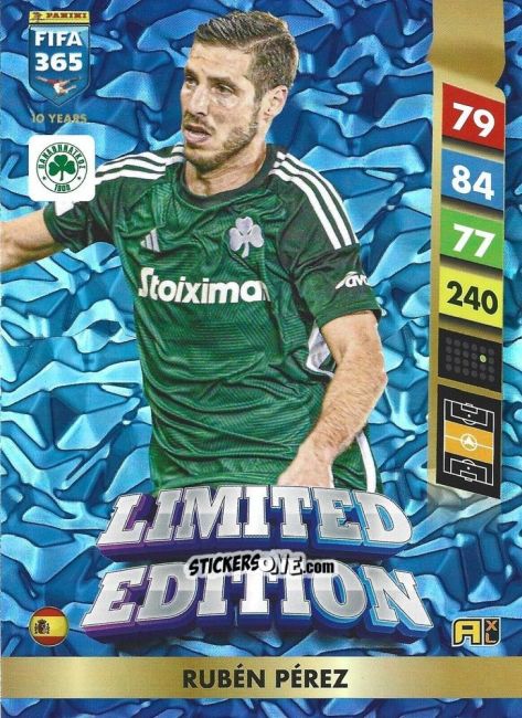 Figurina Rubén Pérez - FIFA 365: 2024-2025. Adrenalyn XL
 n. LE168 - Panini