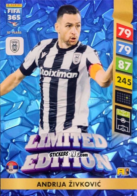 Figurina Andrija Živković - FIFA 365: 2024-2025. Adrenalyn XL
 n. LE173 - Panini