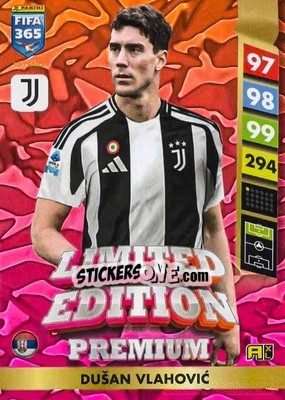 Figurina Dušan Vlahović - FIFA 365: 2024-2025. Adrenalyn XL
 n. PLE8 - Panini