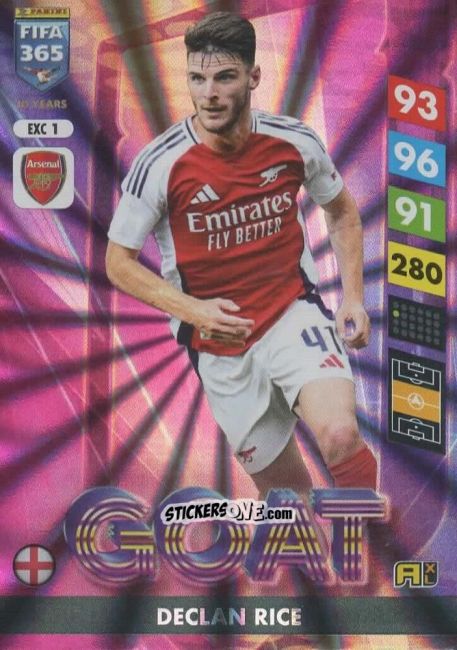 Cromo Declan Rice - FIFA 365: 2024-2025. Adrenalyn XL
 n. EXC1 - Panini