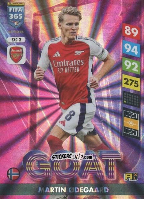 Figurina Martin Ødegaard - FIFA 365: 2024-2025. Adrenalyn XL
 n. EXC2 - Panini