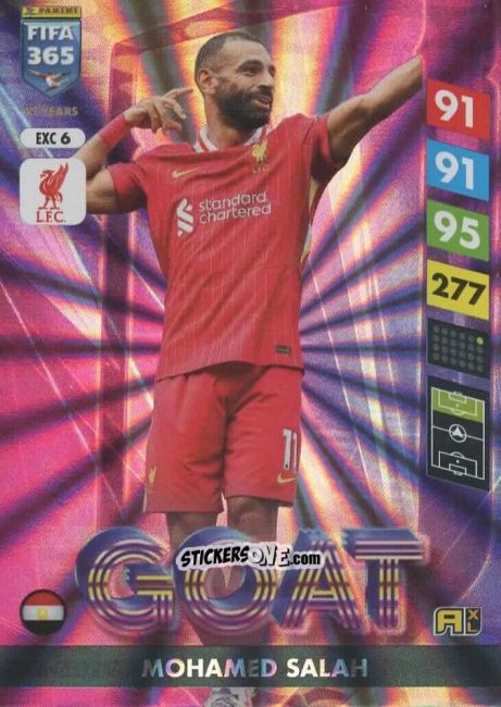 Cromo Mohamed Salah - FIFA 365: 2024-2025. Adrenalyn XL
 n. EXC6 - Panini
