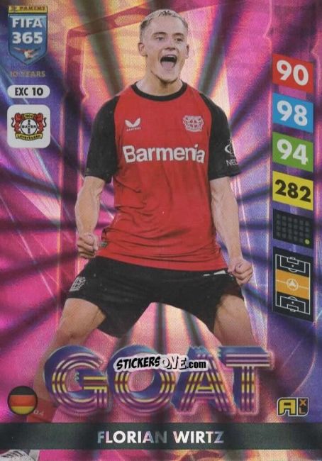 Cromo Florian Wirtz - FIFA 365: 2024-2025. Adrenalyn XL
 n. EXC10 - Panini