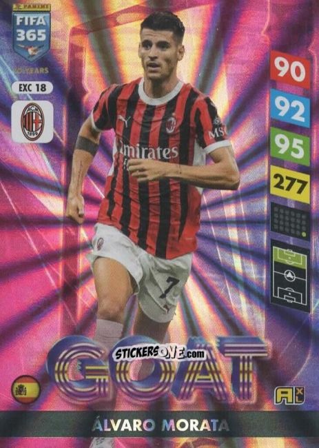 Figurina Álvaro Morata - FIFA 365: 2024-2025. Adrenalyn XL
 n. EXC18 - Panini
