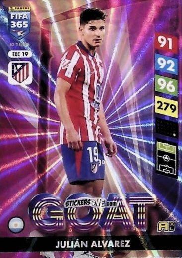 Cromo Julian Álvarez - FIFA 365: 2024-2025. Adrenalyn XL
 n. EXC19 - Panini