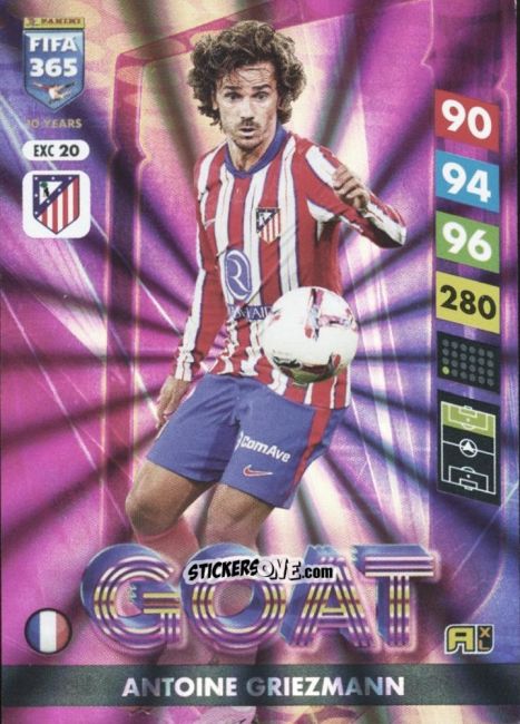 Sticker Antoine Griezmann - FIFA 365: 2024-2025. Adrenalyn XL
 n. EXC20 - Panini