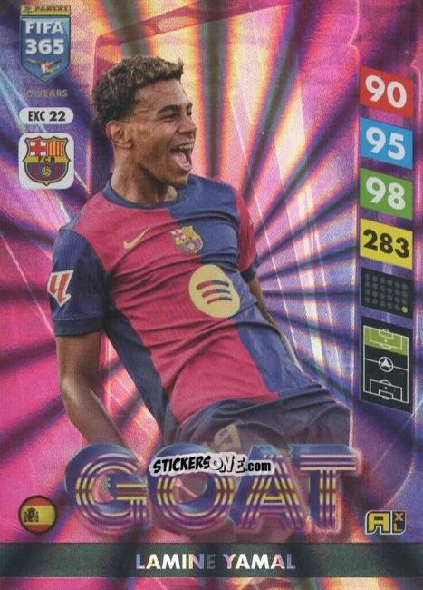 Figurina Lamine Yamal - FIFA 365: 2024-2025. Adrenalyn XL
 n. EXC22 - Panini