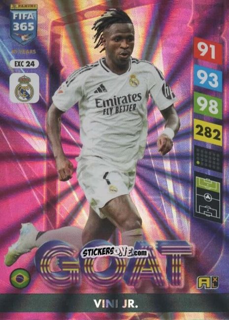 Figurina Vini Jr. - FIFA 365: 2024-2025. Adrenalyn XL
 n. EXC24 - Panini