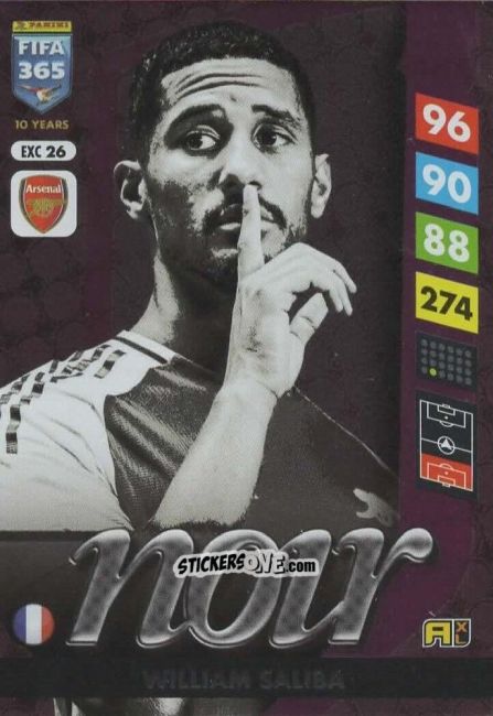 Sticker William Saliba - FIFA 365: 2024-2025. Adrenalyn XL
 n. EXC26 - Panini