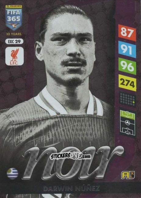 Cromo Darwin Núñez - FIFA 365: 2024-2025. Adrenalyn XL
 n. EXC29 - Panini