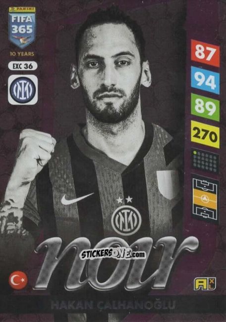 Figurina Hakan Çalhanoğlu - FIFA 365: 2024-2025. Adrenalyn XL
 n. EXC36 - Panini