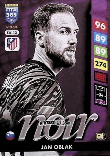 Sticker Jan Oblak - FIFA 365: 2024-2025. Adrenalyn XL
 n. EXC43 - Panini
