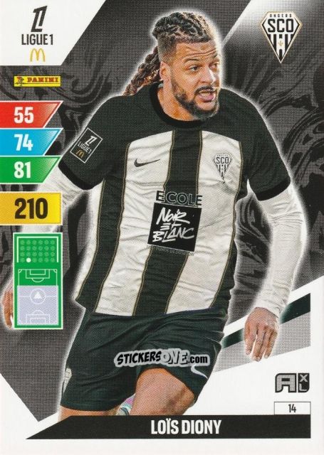 Figurina Loîs Diony - Ligue 1 2024-2025. Adrenalyn XL n. 14 - Panini
