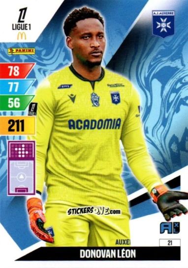 Sticker Léon Donovan - Ligue 1 2024-2025. Adrenalyn XL n. 21 - Panini