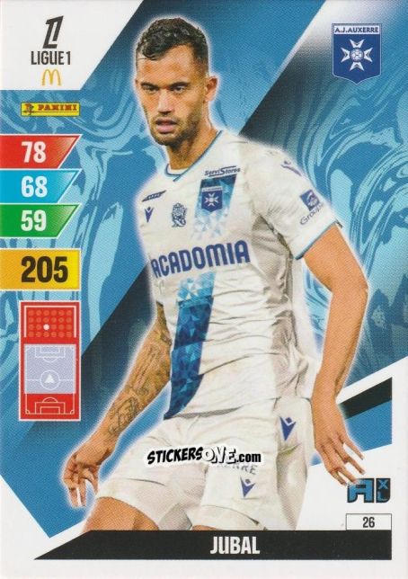 Figurina Jubal Jr - Ligue 1 2024-2025. Adrenalyn XL n. 26 - Panini