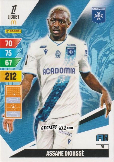 Cromo Assane Dioussé - Ligue 1 2024-2025. Adrenalyn XL n. 29 - Panini