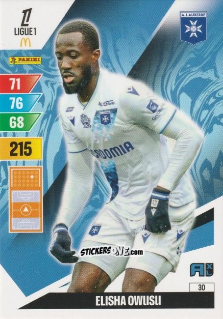 Figurina Elisha Owusu - Ligue 1 2024-2025. Adrenalyn XL n. 30 - Panini